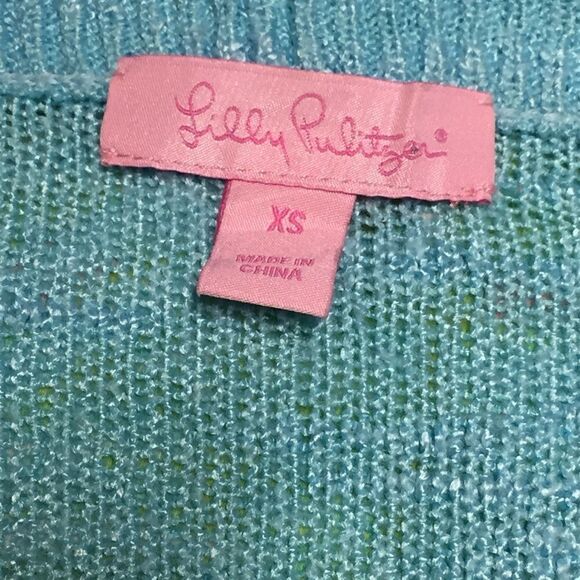 Lilly Pulitzer Shrug cardigan Sweater blue Womens Sz XS - Picture 5 of 6